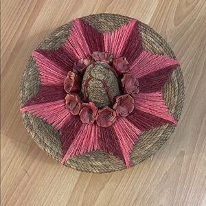 Vintage woven basket from Acapulco probably from the 1960s